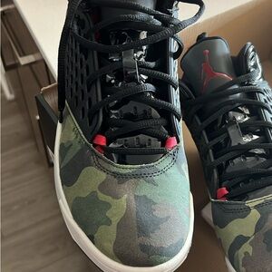 Jordan Camouflage and Black Sneakers